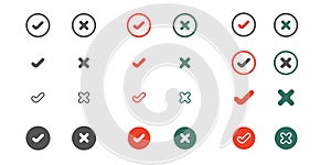 Check and wrong icon set vector