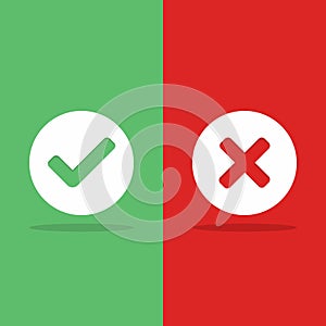 Check and wrong marks, Tick and cross marks, Accepted Rejected, Approved Disapproved, Yes No, Right Wrong, Green Red, Correct