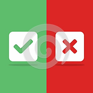 Check and wrong marks, Tick and cross marks, Accepted Rejected, Approved Disapproved, Yes No, Right Wrong, Green Red, Correct
