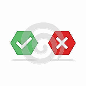 Check and wrong marks, Tick and cross marks, Accepted Rejected, Approved Disapproved, Yes No, Right Wrong, Green Red, Correct