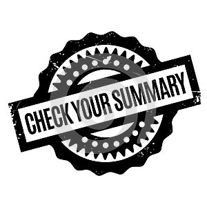 Check Your Summary rubber stamp