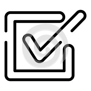 Checkbox closeup icon, outline style