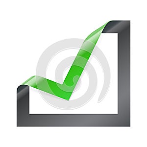 Checkbox icon with angle folded photo