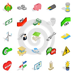 Checkbox icons set, isometric style