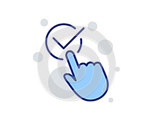 Checkbox line icon. Accepted or confirmed sign. Vector