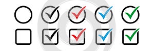 Checkbox set with blank and checked checkbox vector icon.