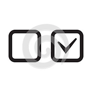 Checkbox set with blank and checked checkbox vector icon.