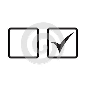 Checkbox set with blank and checked checkbox vector icon.