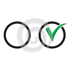 Checkbox set with blank and checked checkbox vector icon.