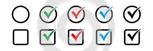 Checkbox set with blank and checked checkbox vector icon.