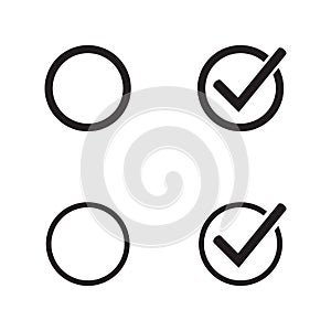 Checkbox set with blank and checked checkbox vector icon. Verify icon.