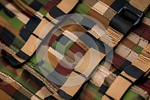 checked camouflage webbing on details