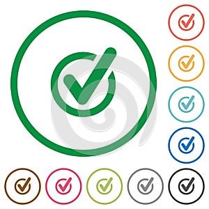 Checked data outlined flat icons