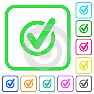 Checked data vivid colored flat icons