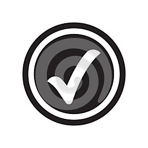 Checked icon vector isolated on white background, Checked sign