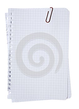 Paper sheet note background office blank clip message page business isolated on white empty memo pad document reminder post design