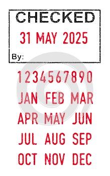 Checked stamp with date photo