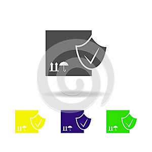 checked transport box multicolored icons. Signs and symbols collection icon for websites, web design, mobile app on white