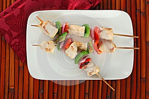 Checken Kabobs on White Plate