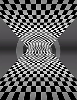 Checker Board In Perspective - Vector Illustration