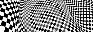 Checker pattern mesh in 3d dimensional perspective vector abstract background, formula 1 race flag texture, black and white