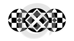 Checkerboard Circles Abstract Geometric Pattern, vector design Generative AI
