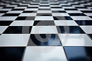 Checkerboard marble floor. The floor has a black and white squares pattern. Generated by artificial intelligence