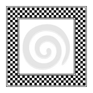 Checkerboard pattern, square frame, checkered pattern frame