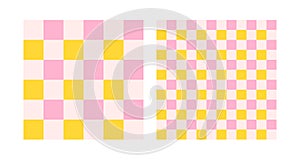 Checkerboard retro groovy square backgrounds.