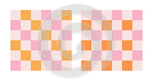 Checkerboard retro groovy square backgrounds.