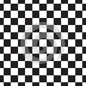 Checkerboard seamless pattern. Black and white abstract, geometric infinite background. Square repeating texture. Modern