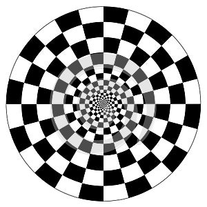 Checkerboard, Spiral Design Abstract Pattern