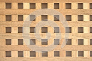 Checkerboard square-holed wood panel