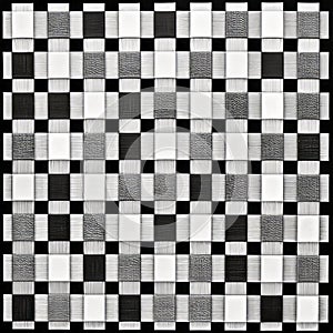 Checkerboard Squares Mosaic By Helen Bek: Minimalist Monochromes In Aluminum