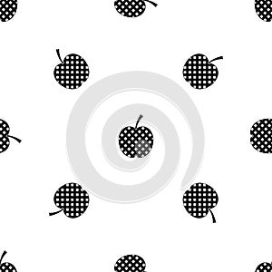 Checkered apple pattern seamless black