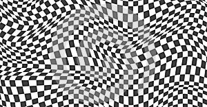 Checkered background with distorted squares