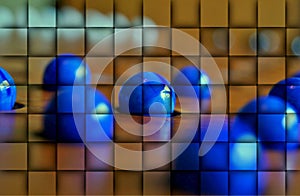 Checkered blue marbles