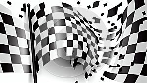 Checkered checkered flag, competition winner race. Generative AI