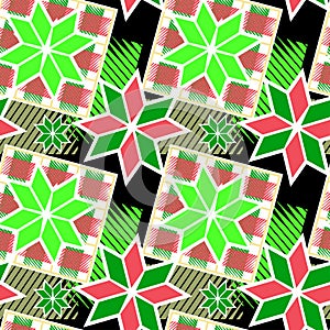 Checkered christmas seamless pattern.