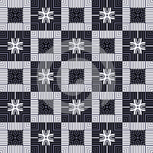 Checkered elegant seamless pattern. Vector ornamental tribal ethnic style background. Stylish repeat beautiful backdrop. Modern