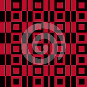 Checkered fabric background. Red seamless pattern