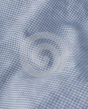 Checkered fabric close up. Blue