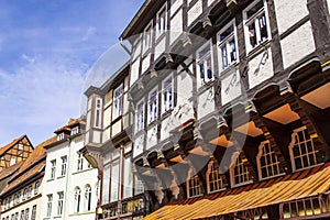 Checkered facades of Quedlinburg houses