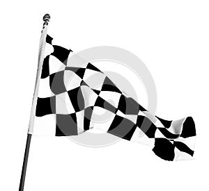 Checkered finish flag on white background. Auto racing symbol