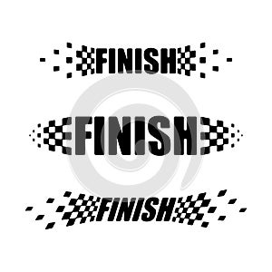 Checkered finish flags set