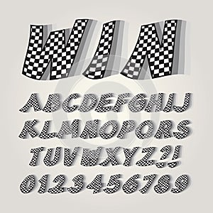 Checkered Flag Alphabet and Numbers