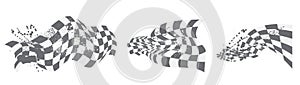 Checkered flag background elements black and white