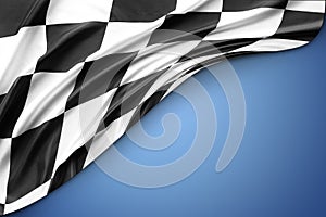 Checkered flag on blue