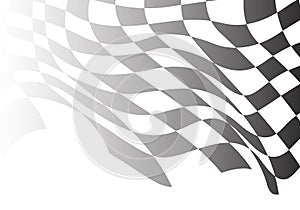 Checkered flag flying wave white design race background vector.