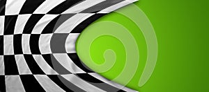 Checkered flag on green